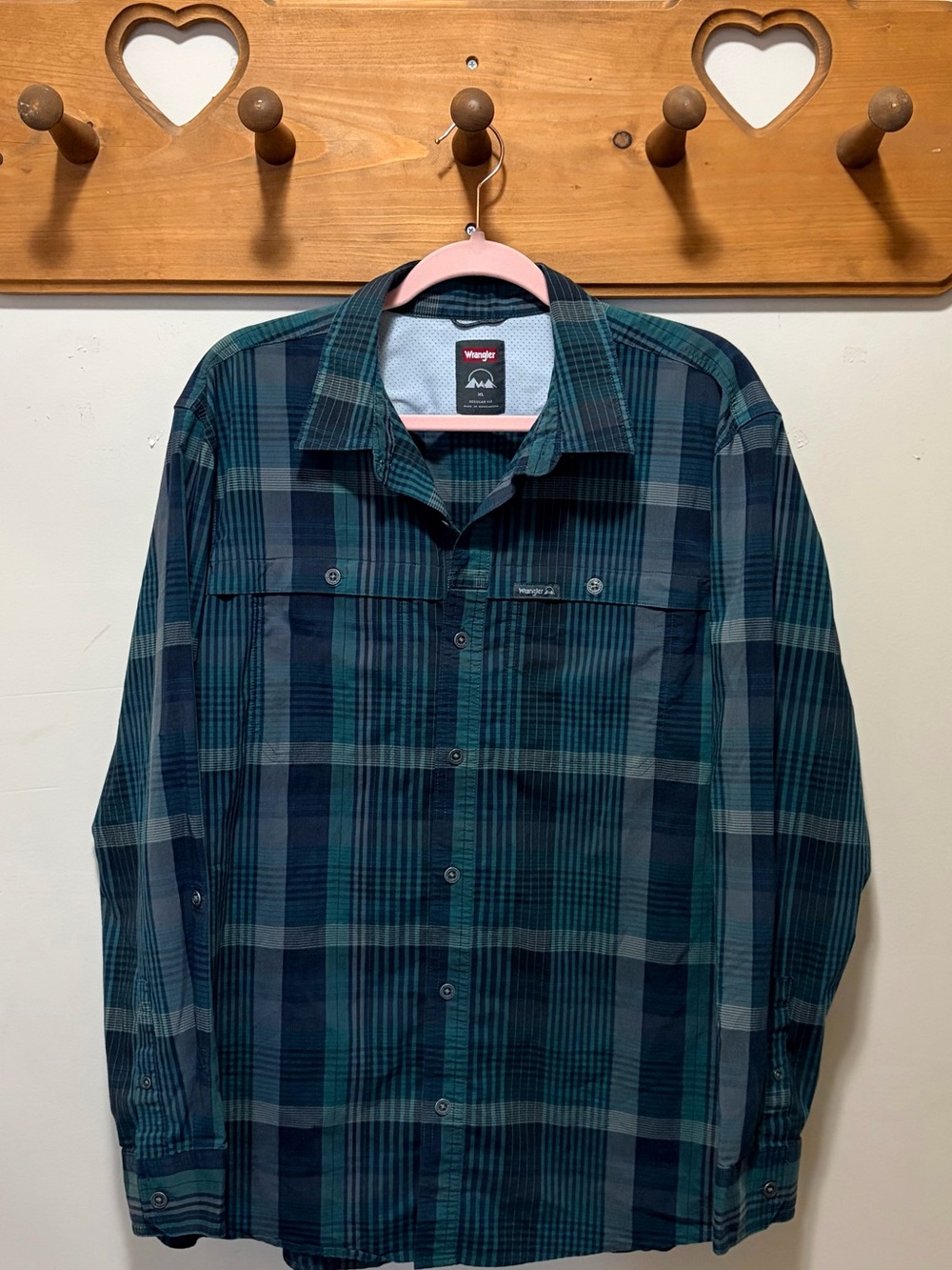 Wrangler ATG Plaid Performance Button Down Shirt Men’s XL